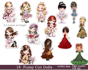Paper Dolls voor junkjournal, afdrukbare ephemera (pdf en jpg)