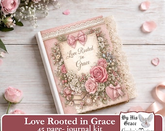 Love Rooted in Grace Christian Journal Kit Printable Faith Ephemera Valentine's Day Digital Download