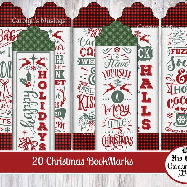 Printable, vintage Christmas, Signets, avec Retro Sayings, 20 fichiers numériques à découper et à partager pour les fêtes.