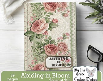 Vintage Roses Junk Journal Kit: Viktorianska blommiga ephemera (digital nedladdning)