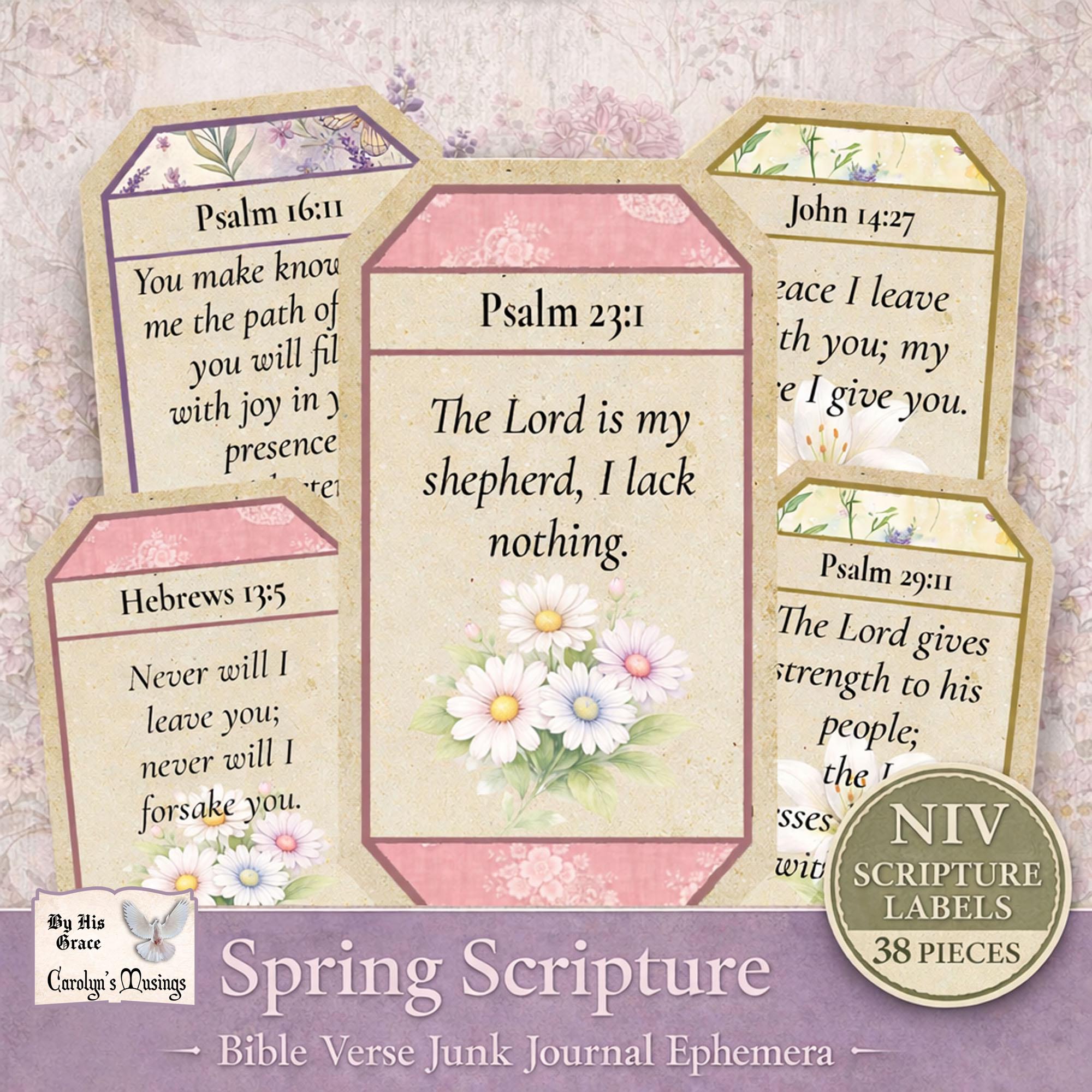Scripture Labels Junk Journal Ephemera | Christian Tags | Vintage ...