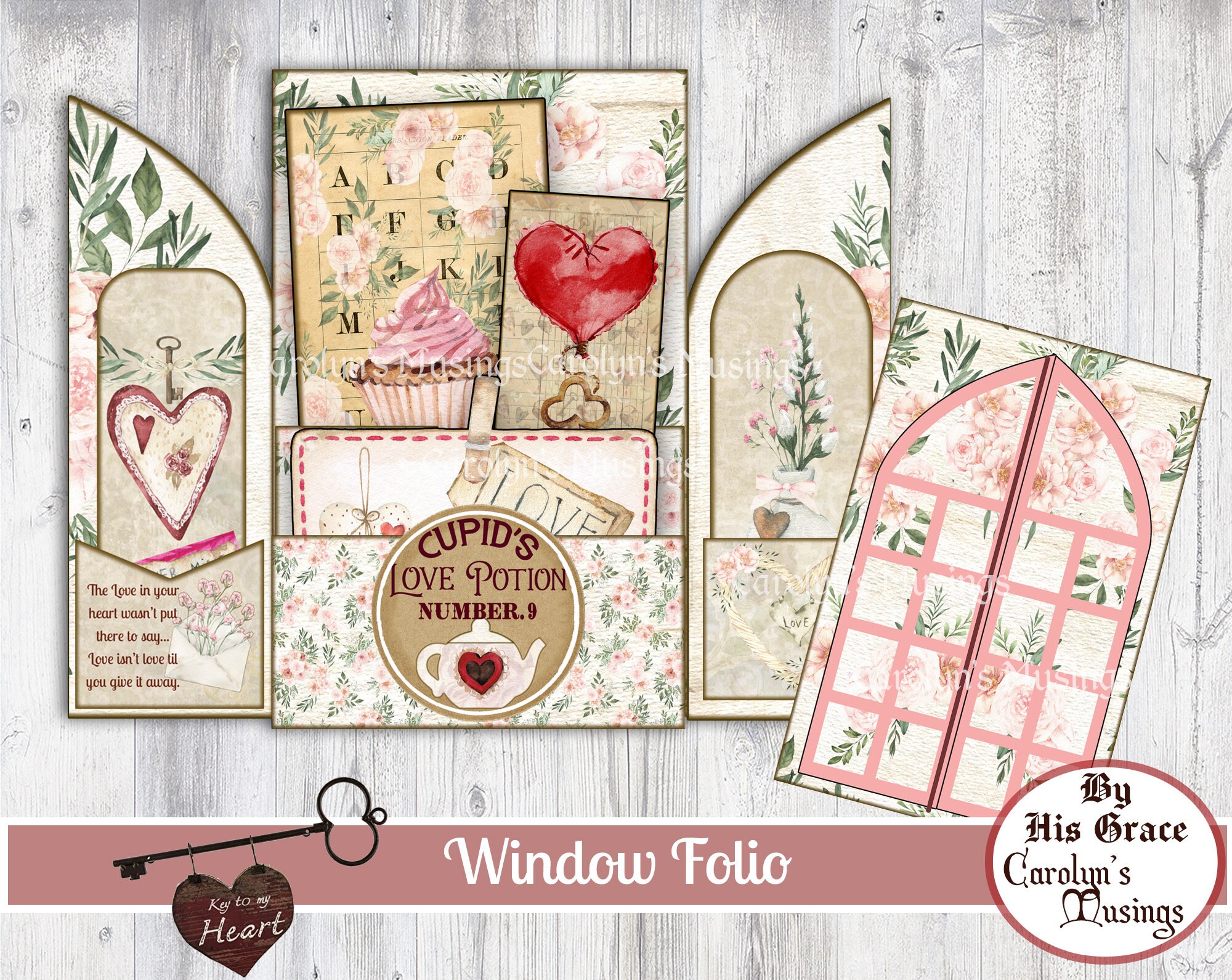 Valentine's Day digital paper love scrapbook paper valentine pattern hearts  printable paper bird owl cupid background commercial use D771