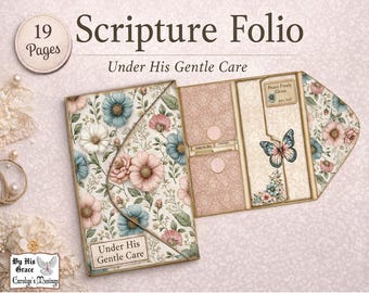 Christian Scripture Folio Printable Junk Journal Kit Vintage Floral Bible Study Ephemera Set