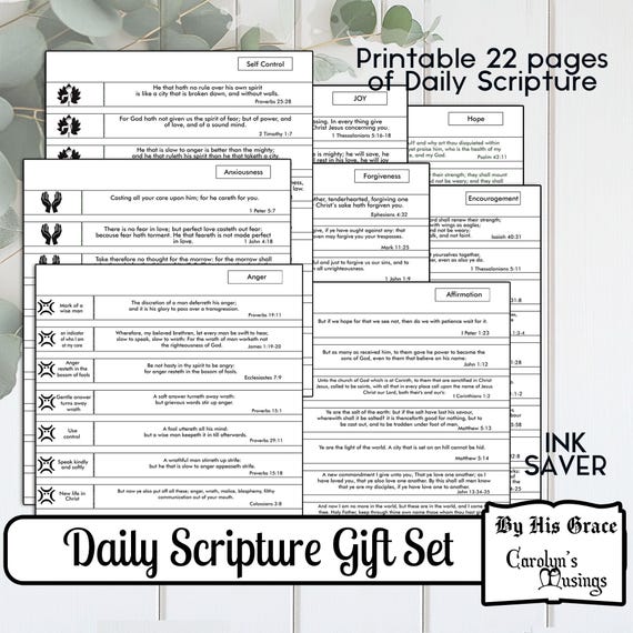 KJV Scripture Cards: Christian Gift Set, 220 Bible Verses (DIY Printable)