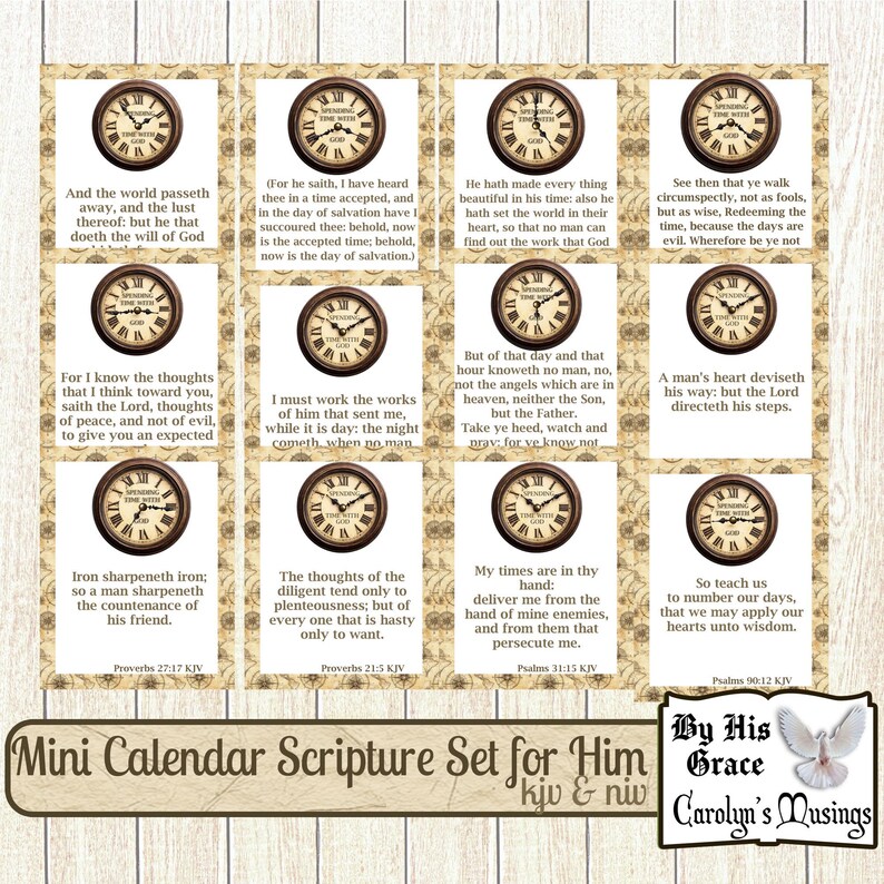 2026 Memory Verse Mini Calendar Gift Set for Him (digital Download) - Etsy