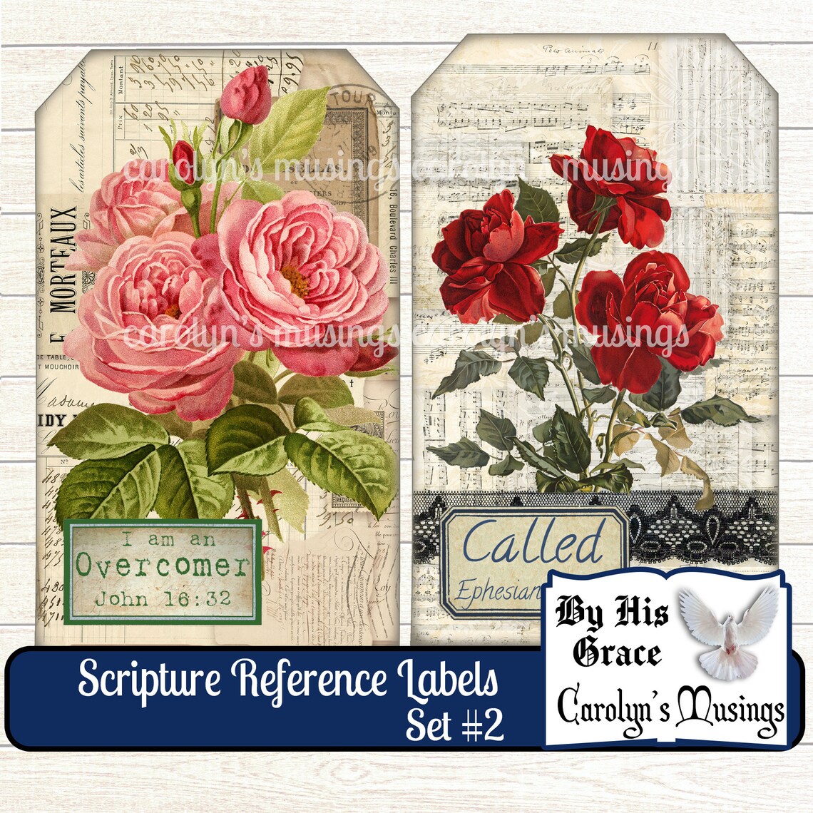 Scripture Reference Labels Set #2: Printable Prayer Journal Ephemera ...
