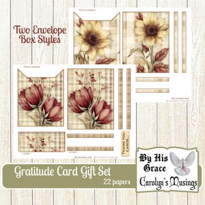 DIY Gratitude Cards Printable Set | KJV & NIV Bible Verses, Junk Journal Kit, Digital Thank You Gift