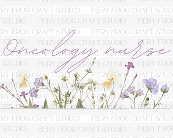 Onkologie Krankenschwester Floral PNG, Becher Design (Digitaler Download)