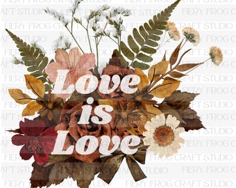 Liebe ist Liebe Blumen PNG, LGBT Gay Pride Sublimation (Digitaler Download)