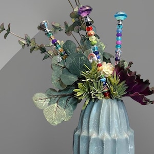 Baguette magique de fée pour piquet de jardin, pierre précieuse, marqueur de plante, 35 cm