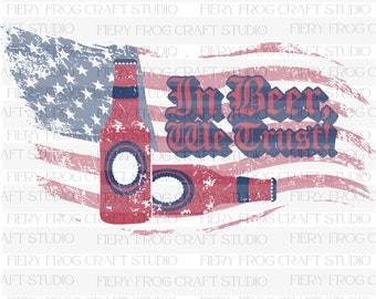 Amerikanische Flagge Bierflasche PNG, 4. Juli Sublimation (Digitaler Download)