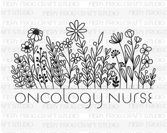 Onkologie Krankenschwester Floral PNG, RN Design (Digitaler Download)