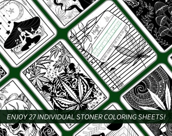 Trippy Stoner Coloring Book: Psychedelic Mushroom Designs (Digital Download)