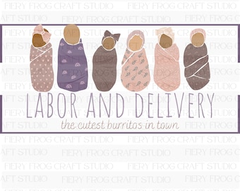 Arbeit & Lieferung Swaddle Baby Burrito PNG (Digitale Datei)