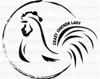Crazy Huhn Lady PNG, Gehöft Sublimationsdesign (digitaler Download)