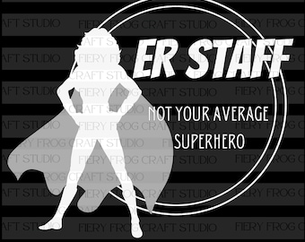 ER Staff Superhero PNG, Krankenschwester Design (Digitaler Download)