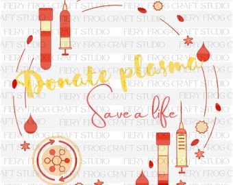 Spende Plasma Save a Life PNG Bild (Digitaler Download)