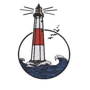 Lighthouse Embroidery Design __ Instant Download__ Montauk Lighthouse