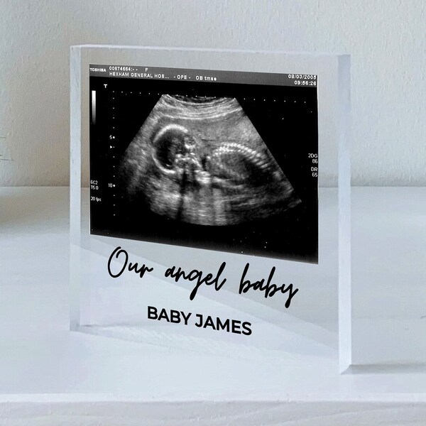 Bloque acrílico personalizado para ecografía / Recuerdo personalizado para bebé / Regalo para baby shower / Anuncio de embarazo / Regalo para el Día de la Madre o el Día del Padre