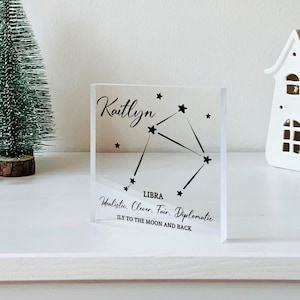 Zodiac Star Libra Birthday Gift - Personalized Birthday Gift for Her Horoscope for Daughter Gift for Sister