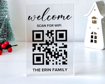 Personalized Wifi Sign – Scan and Connect, QR Code Scanner, Wifi Password, Guest Wifi Access, Rental Home Sign, Guest Wifi