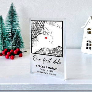 NEXT DAY SHIP Our First Date Map - Personalized Couple Map Where It Began Map of Place We Met Where We Met Our First Kiss Christmas Gift