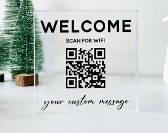Personalized Wifi Sign – Scan and Connect, QR Code Scanner, Wifi Password, Guest Wifi Access, Rental Home Sign, Guest Wifi