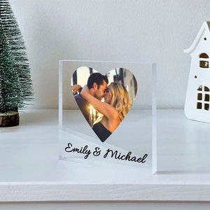 PERSONALIZED PHOTO GIFT - Heart shape, Love Plaque, Gifts for her, Gifts for him, Couples Gift, Custom Memorial Gift 