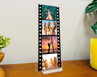 SAME DAY SHIP Personalized Film Strip Photo Gift | Custom Retro Film Plaque | Valentines Day Birthday Gift for Her