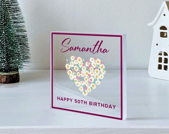 Personalized Birthday Gift - Custom Birthday Sign Birthday Gift for Her Birthday Memento Plaque, Custom Memorial Gift