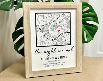 The Night We Met Poster Print - First Date Map, Framed Custom Map Print, Personalized Couple Map Print Valentines Day