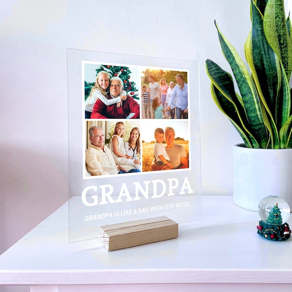 Gift for Grandpa - Personalized Acrylic Stand Plaque Block for Him Gift for Dad Gift for Papa Father’s day gifts gifts for papa