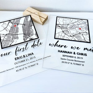 Night We Met Map - Where it all began, Couple Map, Gift for Her Personalized Gift Couples Gift, Custom Map