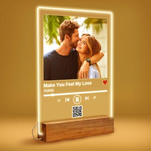 NEXT DAY SHIP Custom Song Plaque - Acryl Plaque Paare Geschenk mit Code und Text Valentinstag