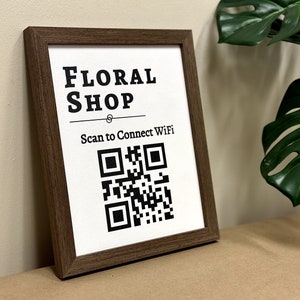 Custom QR Code Business Payment Sign – Personalized Canvas with Logo, Wooden, Canvas, Cotton Sheet, Framed