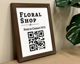 Business Payment Sign - Framed Rustic Personalized QR Sign Shop Business Social Media Sign for Business Scan to Pay Sign