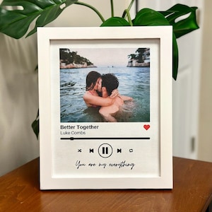 Custom Song Photo with QR Code or Song Code on Cotton Sheet - Framed Wooden Canvas, Valentines Day