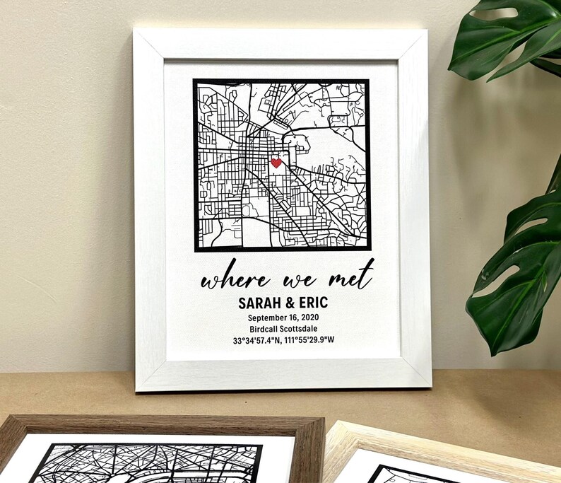 Where We Met Map Canvas – Where It Began Personalized First Date Map on ...