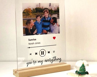 Personalized Song Plaque - First Anniversary Gift for Boyfriend Custom Album Music Plaque, Couples Gifts Mothers’s day gifts grandma gift