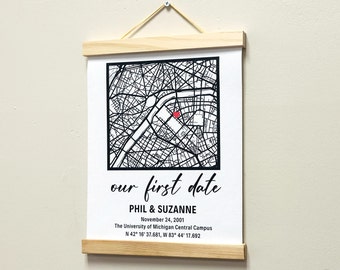 Where We Met Map Print – Where It Began Personalized First Date Map Poster, Valentine's Day Gift