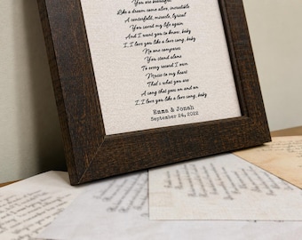 Personalized Wedding Song Poster - Wooden Poster for Couples - Framed Gift, Valentines Day