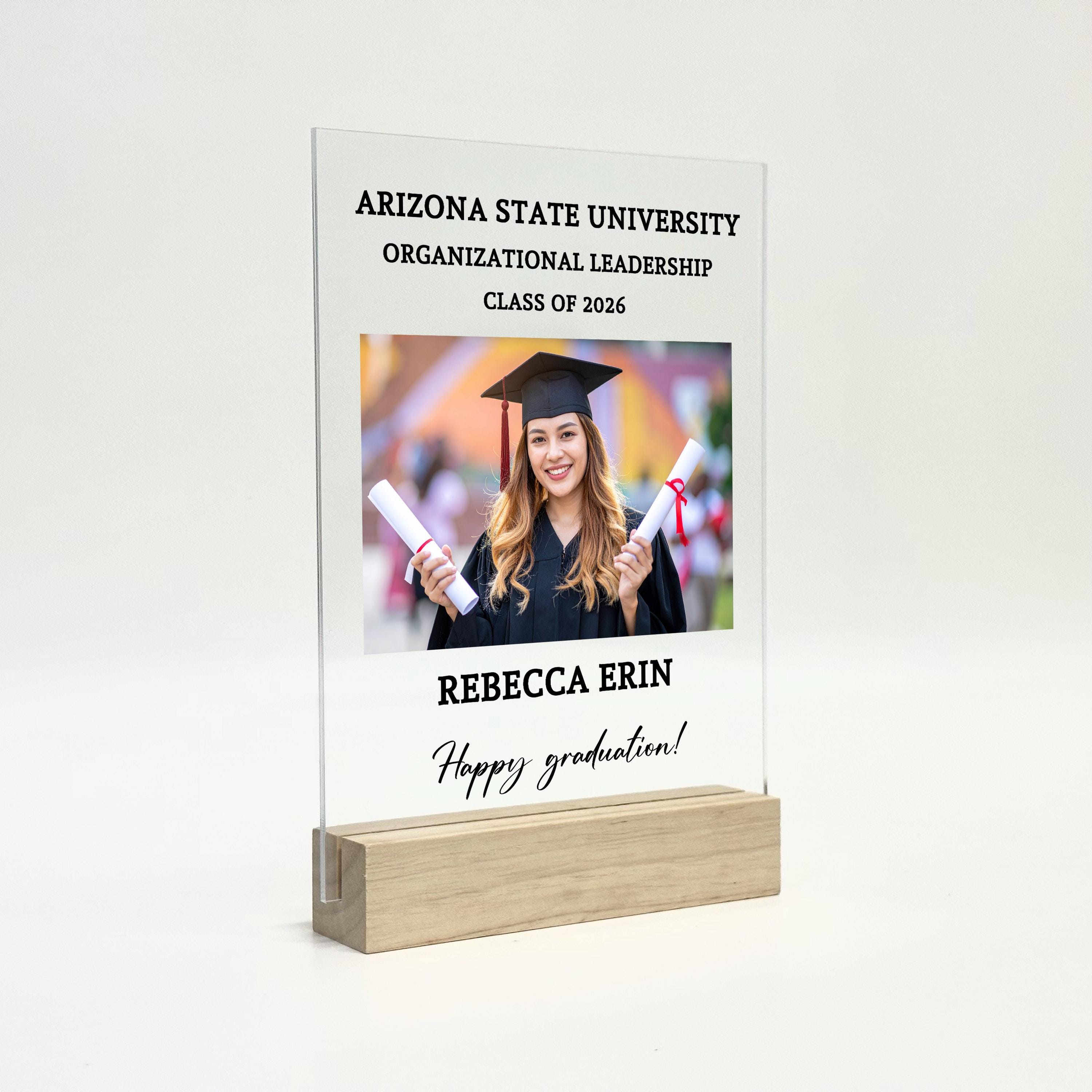 Grad Plaque Personalized Graduation Photo Plaque - Grad Gift for Her Custom ...