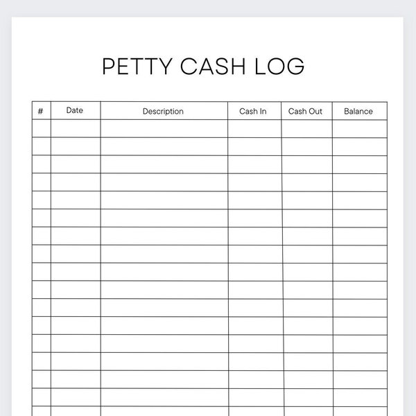 Petty Cash Log,Petty Cash Tenplate,Petty Cash Tracker,Petty Cash Planner,Cash Flow Sheet,Finance Planner,Accounting Sheet,Petty Cash Insert