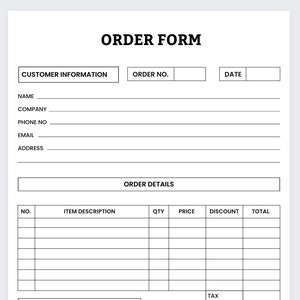 Formulario de pedido para pequeñas empresas: Vasos, camisetas y comestibles