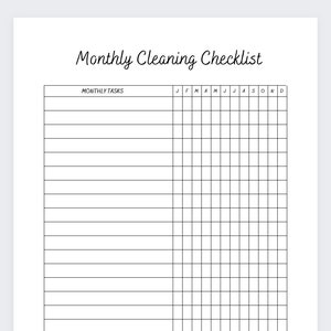 Monthly Cleaning Checklist,Cleaning,Housekeeping Cleaning List,House Cleaning,Cleaning Printable,Cleaning Schedule,Deep Cleaning,Checklist