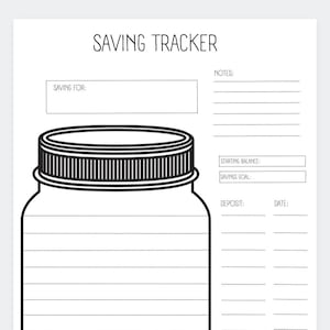 Savings Jar Tracker: Financial Goal Planner (Printable PDF)