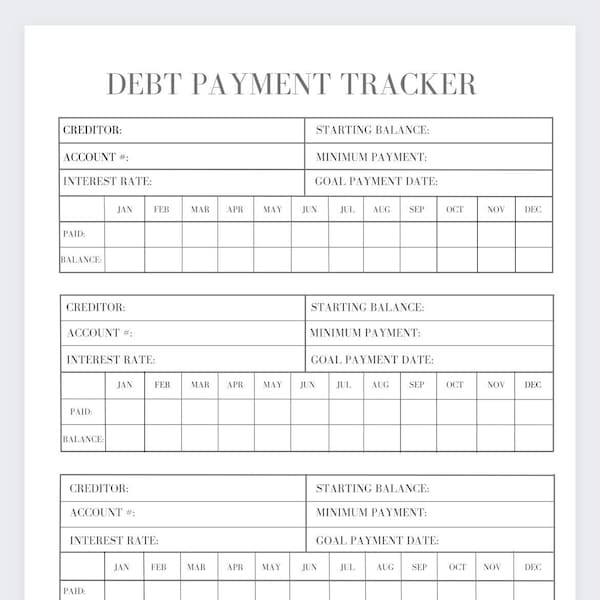 Schuld Zahlung Tracker druckbare,Schulden Planer,Schulden Schneeball Tracker,Schulden Payoff Log,Schuldenrückzahlung,Schulden Payoff Tracker,Schulden Tracker druckbare