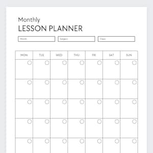 Lesson Plan Template, Lesson Planner Printable, Homeschool Teacher Planner, Weekly, Daily Plans, Academic Schedule, Simple Lesson Plan Book image 1