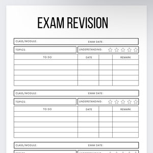 Exam Tracker,Exam Revision Planner,Assignment Tracker, Student Planner, College Planner,Homework Tracker,Printable,Happy planner,Digital PDF