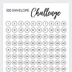 100 Umschlag Geld Herausforderung, Geld sparen Herausforderung druckbare, Umschlag Einsparungen, Geld sparen, Sparplan, 100 Umschlag druckbare, Dave Ramsey